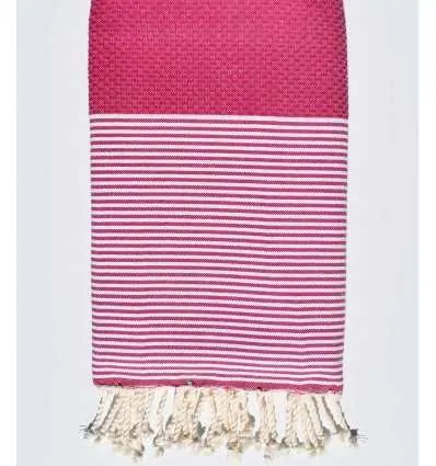 Fouta nid d'abeille prune Fouta Tunisia - 1