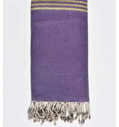 Jeté de canapé violet avec lurex doré Fouta Tunisia - 1