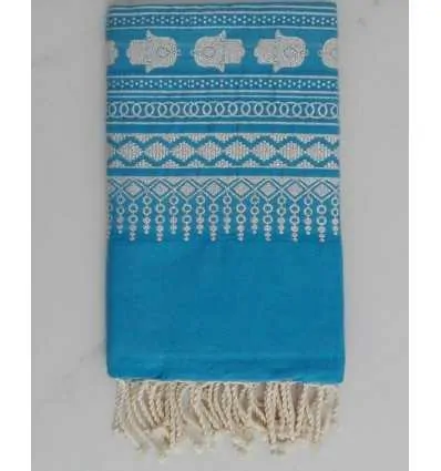 FOUTA KHOMSA bleu azur 