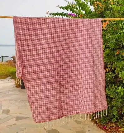 Serviette de plage papillon rouge Fouta Tunisia - 1