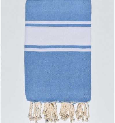 Fouta en Coton Recyclé bleu roi Fouta Tunisia - 1