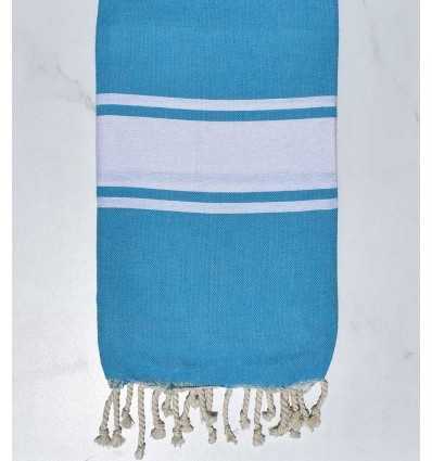 Fouta en Coton Recyclé bleu azur Fouta Tunisia - 1