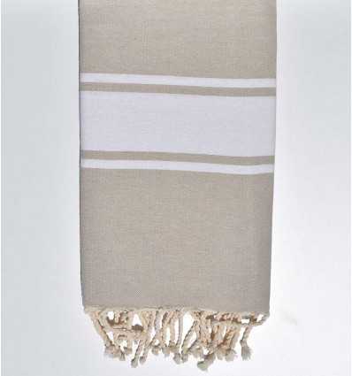 Fouta en Coton Recyclé beige Fouta Tunisia - 1