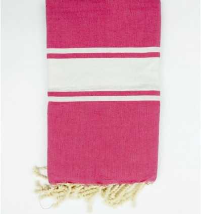 Fouta en Coton Recyclé rose fuchsia Fouta Tunisia - 2