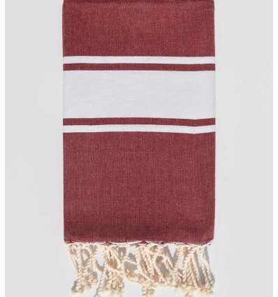 Fouta en Coton Recyclé rouge bordeaux Fouta Tunisia - 1