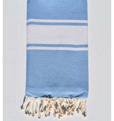 Fouta en Coton Recyclé bleu clair Fouta Tunisia - 1