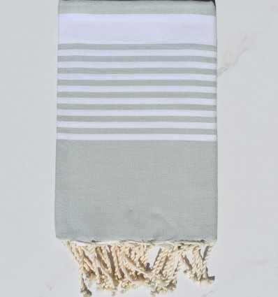 Serviette de plage arthur bleu givré Fouta Tunisia - 1