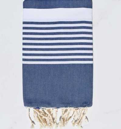 Fouta arthur bleu jean avec rayures  - 1