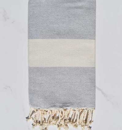 Fouta Diamant gris clair Fouta Tunisia - 1