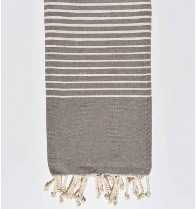 Fouta Portofino en Coton Recyclé taupe Fouta Tunisia - 1