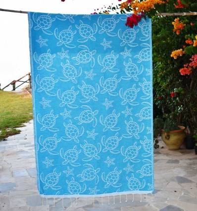 Fouta Seychelles Bleu Azur Fouta Tunisia - 1