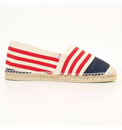 Espadrille Femme Marine, Écru et Rouge Crabster - 1