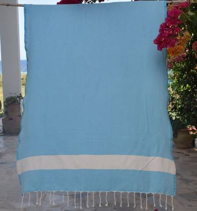 Fouta Diamant bleu turquoise Fouta Tunisia - 1