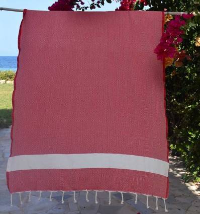 Fouta Diamant rouge Fouta Tunisia - 1