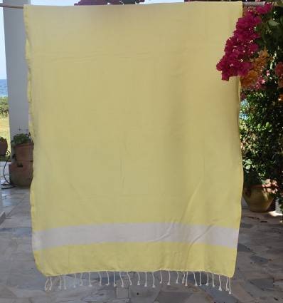 Fouta Diamant jaune clair Fouta Tunisia - 1