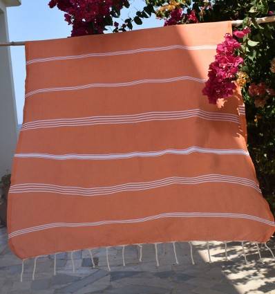 Fouta Mykonos orange Fouta Tunisia - 1