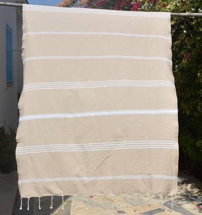 Fouta Mykonos beige Fouta Tunisia - 1