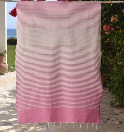 Fouta Portofino en Coton Recyclé rose clair Fouta Tunisia - 1