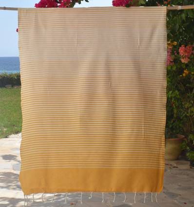 Fouta Portofino en Coton Recyclé jaune moutarde Fouta Tunisia - 1