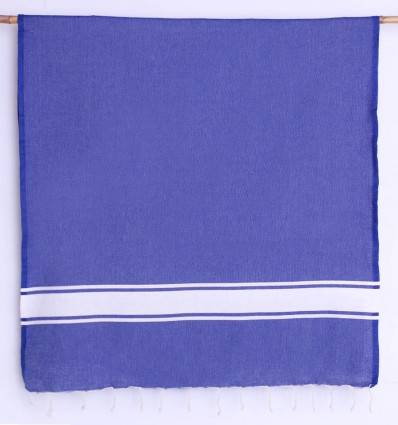 Fouta en Coton Recyclé bleu Fouta Tunisia - 1