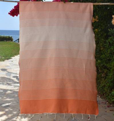 Fouta Portofino en Coton Recyclé orange Fouta Tunisia - 1