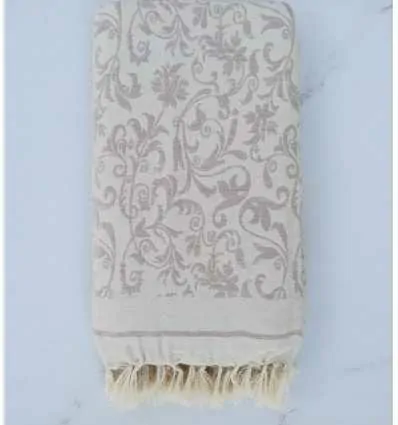 Fouta fleur Tourterelle 