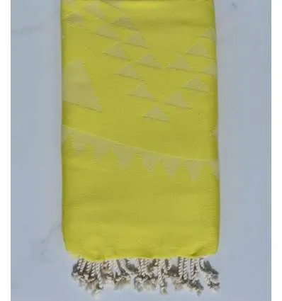 Fouta bohémian jaune citron 