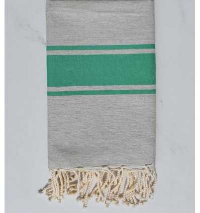 fouta plate gris apus et vert poireau